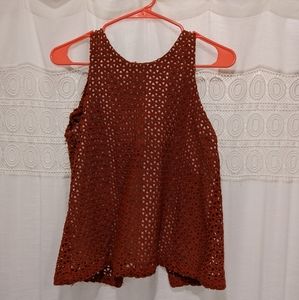 EUC Burnt Orange Backless Woven Top
